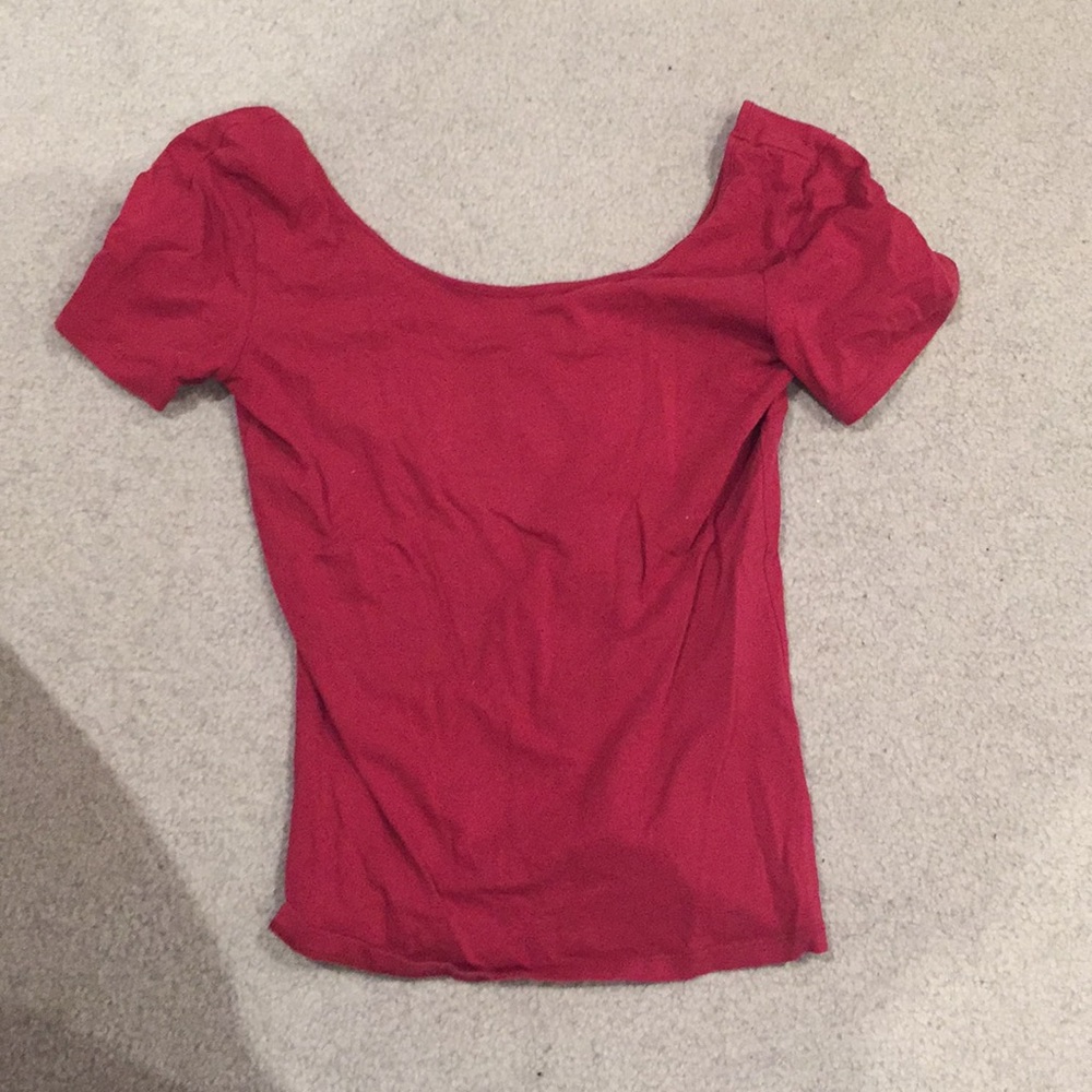 Magenta fitted short sleeves T shirt